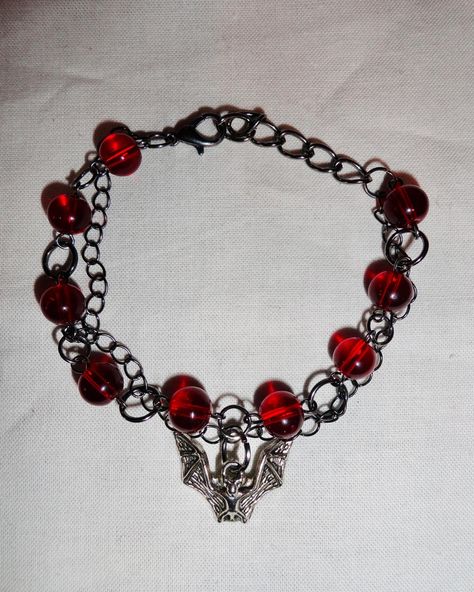 Beaded Gothic Jewelry, Demonic Jewelry, Goth Bracelets, Bracelet Gothic, Ethereal Jewelry, Gothic Bracelet, Anime Jewelry, Hot Jewelry, Jewelry Accessories Ideas