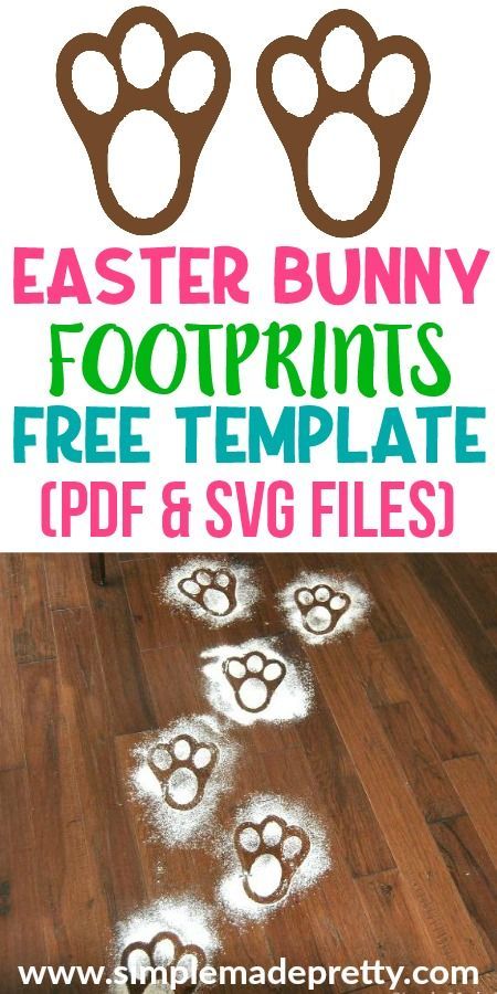 Diy Easter Bunny Footprints, How To Make Bunny Footprints, Bunny Footprint Template, Easter Bunny Feet Template Free Pattern, Easter Bunny Tracks On Floor, How To Make Bunny Feet, Rabbit Feet Drawing, Easter Bunny Footprints Trail, Bunny Feet Template