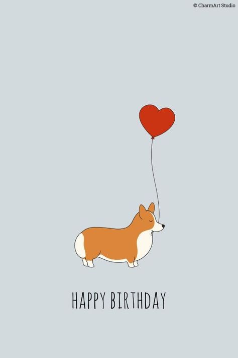 Happy Birthday Corgi, Happy Bday Card, Corgi Birthday, Birthday Drawing Ideas, Corgi Wallpaper, Birthday Corgi, Happy Birthday Drawings, Happy Birthday Illustration, Wallpaper Store