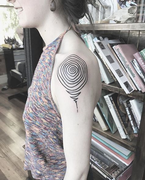 Super fun Shoulder spiral, clients drawing :) 108 Tattoo, Spiral Tattoo, Botanisches Tattoo, Tattoos Shoulder, Circular Tattoo, Swirl Tattoo, Knee Tattoos, Spiral Tattoos, Flying Bird Tattoo