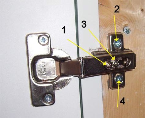 Adjusting Kitchen Cupboard Doors and Hinges | How to Adjust Door Hinges and Concealed Hinges | DIY Doctor Kitchen Door Hinges, Hinges Diy, Kitchen Hinges, Cupboard Door Hinges, Installing Kitchen Cabinets, Cupboard Hinges, Cabinet Door Hinges, Kitchen Cabinets Hinges, Kitchen Cupboard Doors