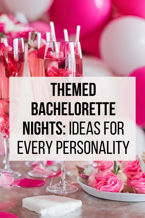 Themed Bachelorette Nights: Where Every Personality Finds Its Perfect Party Vibe! 🎉💃✨ From glam nights out to quirky adventures, we've got ideas to make her last fling unforgettable! 💍💕 #BacheloretteParty #GirlsNightOut #PartyGoals #BachelorettePartyIdeas #BrideSquad #HenDoIdeas #BeachBachelorette #DIYPartyDecor #BridalPartyFun #WeddingPlanning #BacheloretteVibes #CelebrateTheBride #PartyInStyle Last Dance Bachelorette Party, Bachelorette Party Themes Pink, Bachlerotte Theme Ideas, Bacherlotte Theme Nights, Lesbian Bachelorette Party Ideas, Hens Party Ideas Themes, Classy Bachelorette Party Decorations, Bachelorette Theme Ideas, Bachelorette Crafts