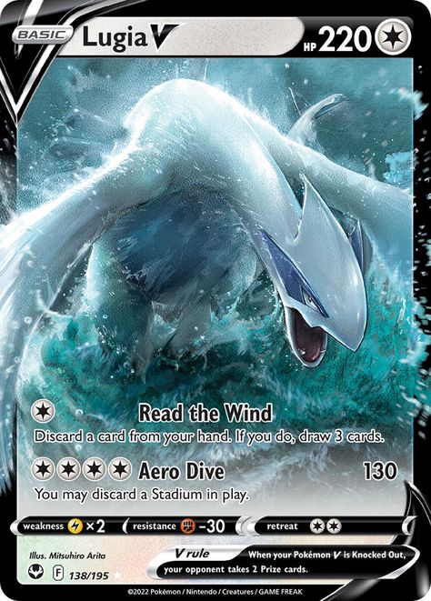 Lugia Pokemon, Pokemon Cards Legendary, Pokemon Lugia, 150 Pokemon, Rare Pokemon Cards, Cool Pokemon Cards, V Card, Alt Art, Pokémon Art