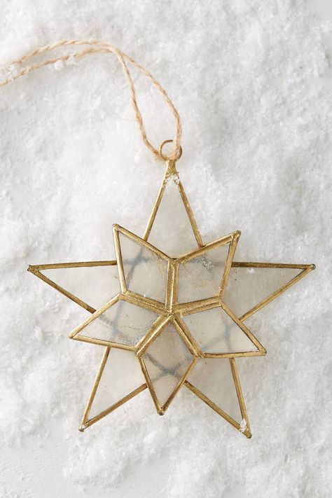 Anthropologie Capiz Star Ornament Color Trend 2024, Christmas Planning Printables, Geometric Christmas Tree, Geometric Christmas, Metallic Christmas, Christmas Party Shirts, Christmas Planning, White Christmas Decor, Christmas Feeling