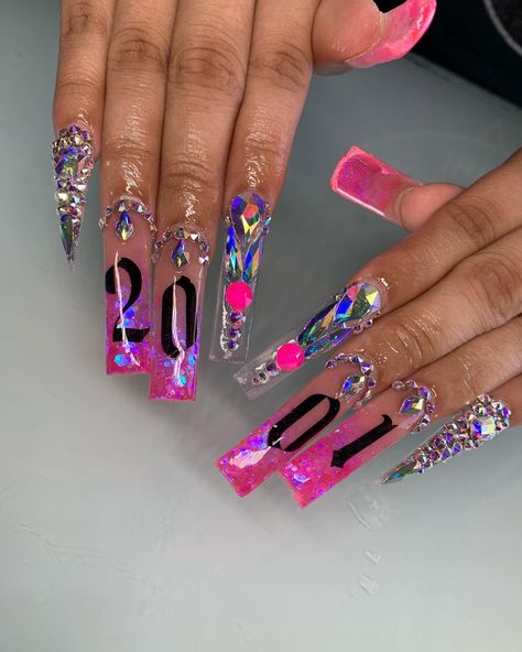 Posted by @jaeseline Birthday Nail, Long Acrylic Nail Designs, Drip Nails, Cute Acrylic Nail Designs, Long Acrylic Nails Coffin, Long Square Acrylic Nails, Summer Acrylic Nails, Pink Acrylic Nails, Birth Year