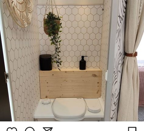 Caravan Toilet, Caravan Interior Makeover, Diy Caravan, Caravan Living, Motorhome Remodel, Mini Caravan, Caravan Van, Small Caravans, Glamper Camper