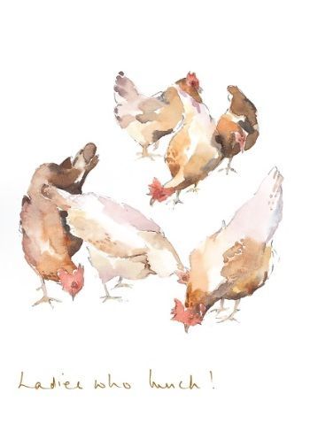 Watercolour Animals, Chicken Drawing, Chicken Illustration, Chicken Painting, Ladies Who Lunch, Green Envelope, Watercolor Pictures, Watercolour Inspiration, Chicken Art