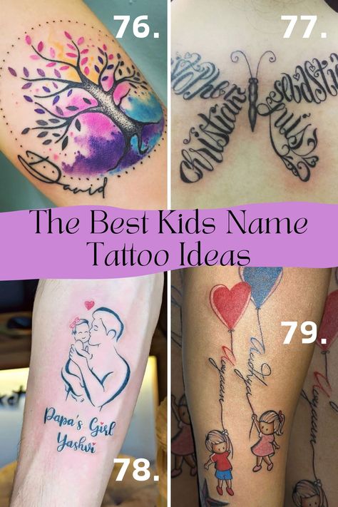 Tattoo Ideas Kids Names Unique, Tattoo Ideas With Kids Names, Tattoo Ideas Kids Names, Tattoo Ideas Kids, Kid Name Tattoo Ideas Mothers, Kids Names Tattoo, Bracelet Tattoos With Names, Mens Sleeve Tattoo Ideas, Finger Tattoos Fade