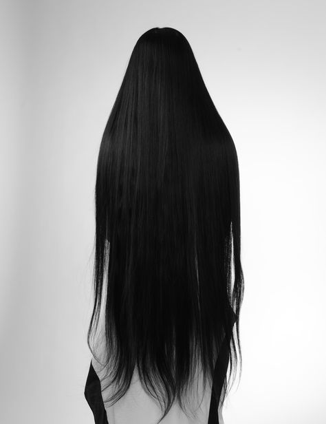 Very Long Black Hair, Super Long Black Hair, Black Straight Hair, Long Straight Black Hair, Black Hair Aesthetic, Straight Black Hair, Jet Black Hair, Long Black Hair, Long Straight Hair