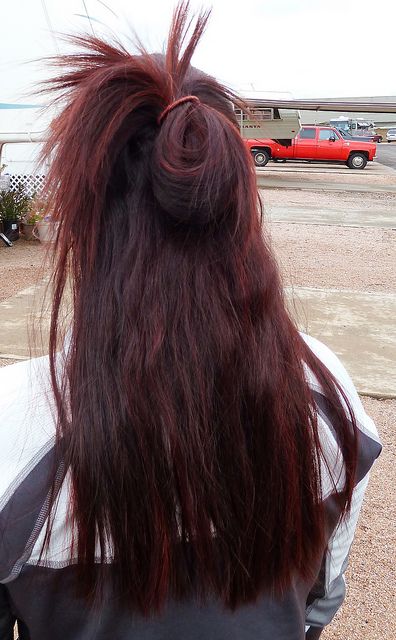 colored red hair w/ garnier nutrisse light intense auburn Garnier Red Hair Color, Non Bleach Hair Color For Dark Hair, Colored Red Hair, Red Dark Hair, Red Hair Without Bleach, Pelo Color Vino, Garnier Hair Color, Red Hair Looks, Red Hair Inspiration