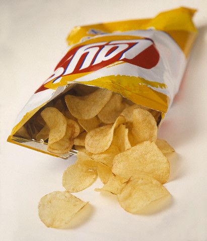 potato chips | Potato Chips Spilling From Bag National Potato Chip Day, Obscure Holidays, Potato Chip Flavors, 200 Calorie, French Fried Potatoes, Hot Dog Cart, Potato Chip, Sandwich Shops, Sour Cream And Onion