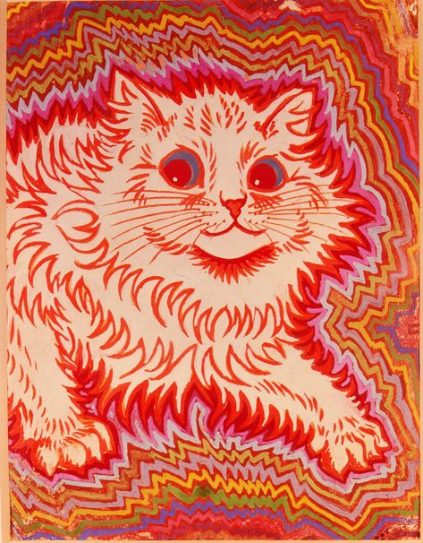 Advancing cat (Louis Wain) Louis Wain Cats, Louis Wain, Istoria Artei, Arte Peculiar, Cats Artists, Art Brut, Arte Inspo, Wow Art, Art Uk