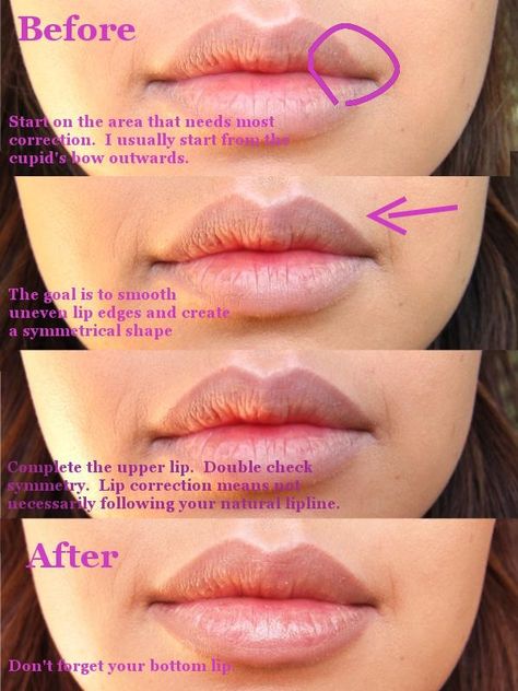 FULLER MORE EVEN LIPS TUTORIAL Uneven Lips, Dream Lips, Mac Stone, Lips Tutorial, Permanente Make-up, Mauve Lips, Cosmetic Injectables, Lip Tutorial, Lipstick Tutorial