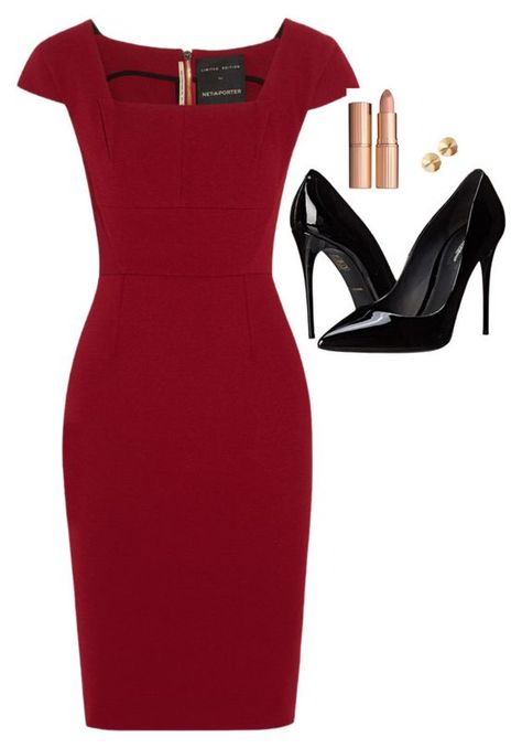 "Donna Paulsen Inspired Outfit" by daniellakresovic ❤ liked on Polyvore featuring Roland Mouret, Dolce&Gabbana and Eddie Borgo Palace Outfit, Skirts Ideas, Rok Outfit, Classy Outfit Ideas, Red Outfits, Graduation Outfits, Coral Wedding, Looks Chic, Professional Outfits