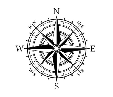 Premium Vector | Compass on a white background arrow navigation vector Compass Vector, Map Compass, Map Tattoos, Navigation Map, Wind Rose, Compass Design, Compass Rose, Compass Tattoo, Vector Photo