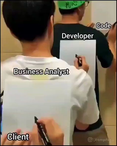 Ricardo Ferreira on Twitter: "Why communication is important in software development 🙂… " Software Development Humor, Programmer Jokes, Programmer Humor, Business Analyst, 웃긴 사진, Best Funny Pictures, Computer Science, Popular Memes, New Memes