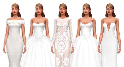 The Sims 4 MM — Do you by any chance have cc wedding gowns? If so,... Sims 4 Maxis Match Cc Wedding Dress, Sims 4 Cc Gowns Maxis Match, Dress Up Games Online, Sims 4 Wedding Dress, Wedding Dress Code, Die Sims 4, Pelo Sims, The Sims 4 Custom Content, Sims 4 Mm Cc