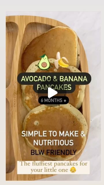 Banana Avocado Pancakes Baby, Avocado Pancakes Baby, Avocado Recipes Toddler, Banana Pancakes For Baby, Avocado Pancakes, Baby Solids, Ideal Breakfast, Toddler Recipes, Baby Recipes