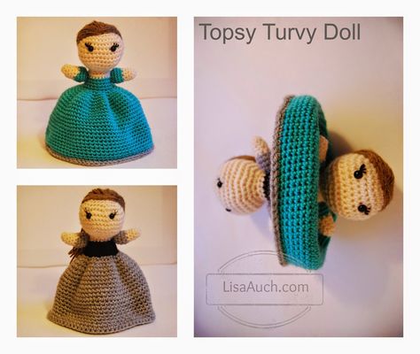 free crochet doll pattern-topsy turvy crochet doll pattern Topsy Turvy Doll, Reversible Crochet, Modern Haken, Doll Patterns Free, Crocheted Toys, Modern Crochet Patterns, Crochet Dolls Free Patterns, Topsy Turvy, Crochet Amigurumi Free Patterns