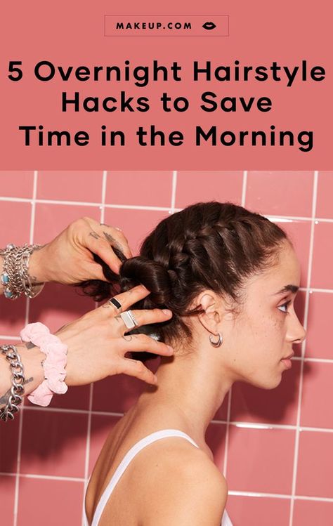 Bedtime Hairstyles For Short Hair, Hairstyles You Can Sleep In, Overnight Wet Hairstyles, Night Before Hairstyles Overnight Hair, Night Before Hairstyles, Nighttime Hair Routine, Pj Day Hairstyles, Braids To Sleep In Overnight Hair, Nighttime Hairstyles Sleep