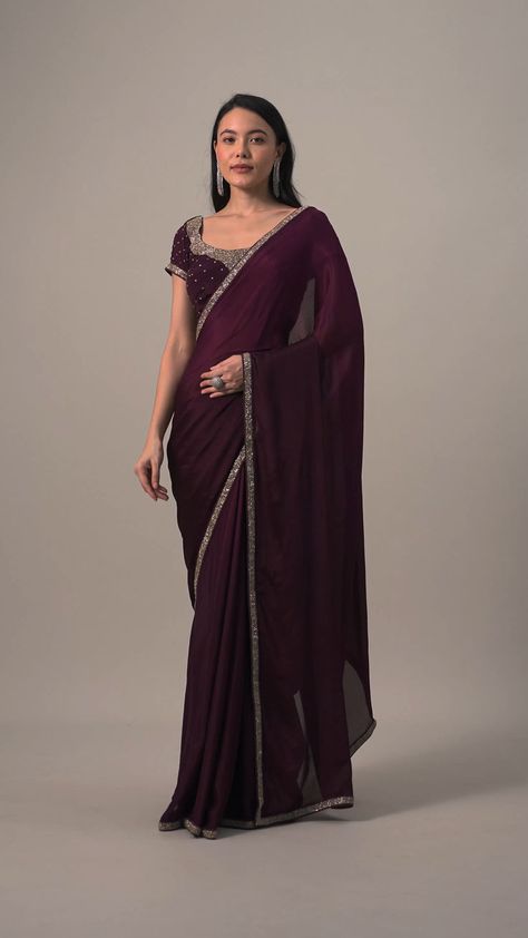 Saree For Convocation Ceremony, Plain Net Saree, Farewell Saree, Saree Skirt, Saree Wearing Styles, Simple Saree Designs, Heavy Dresses, Fancy Saree, Bridesmaid Saree