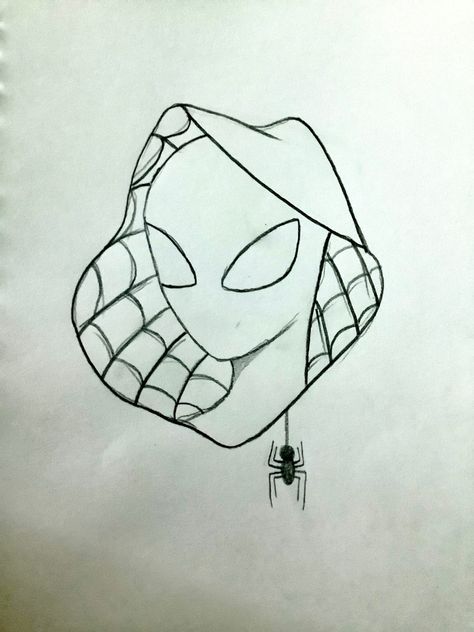 Sketsa Spiderman, Spiderman Mask Drawing, Marvel Easy Drawings, Deadpool Drawing Easy, Spider Gwen Drawing, Superhero Sketches, Deadpool Drawing, Spiderman Sketches, Spider Drawing