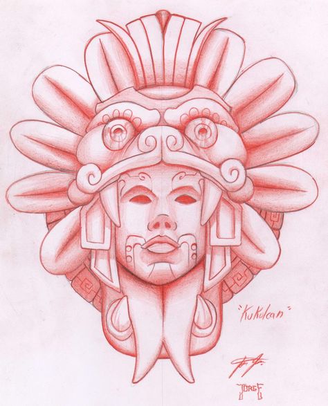 Aztec Warrior Tattoo, Aztec Drawing, Aztec Artwork, Aztec Symbols, Mayan Tattoos, Mexican Art Tattoos, Aztec Tattoo Designs, Mayan Symbols, Maya Art