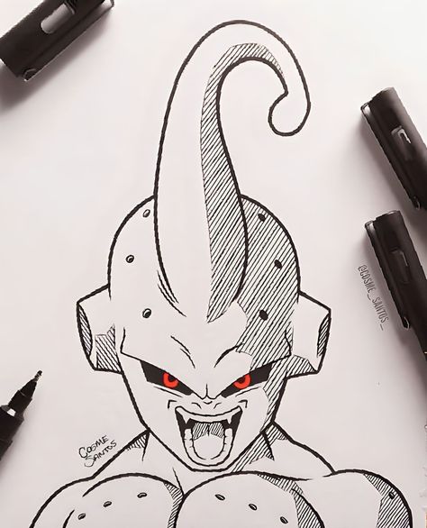 Drawing Ideas Dragon Ball Z, Anime Drawing Dragon Ball, How To Draw Dragon Ball Z Characters, Dragon Ball Artwork Drawing, Dragonball Z Drawing, Dragon Ball Super Drawings, Kid Buu Drawing, Dragon Ball Z Sketch, Dragon Ball Sketch