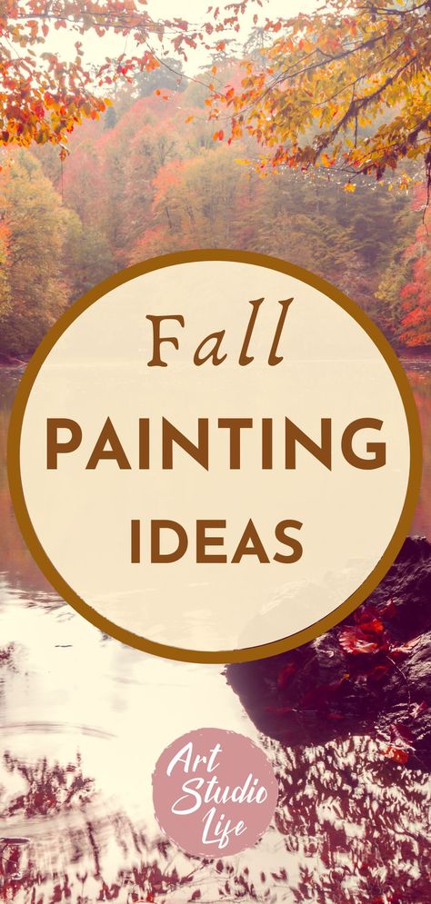 The fall season is replete with painting ideas and inspiration. Leaves change color and the deep warm autumnal colors make their appearance all around us. In this article, you won’t just find fall painting ideas but also help on how to mix fall colors for painting. Get great ideas to create fall landscape paintings, as well as still life paintings of your own! How To Paint Fall Pictures, Fall Landscape Paintings Autumn, Colorful Landscape Paintings Acrylics, Fall Scenes To Paint, Season Painting Ideas, Autumn Pictures Art, Fall Watercolor Ideas, Autumn Canvas Painting, Watercolor Fall Paintings