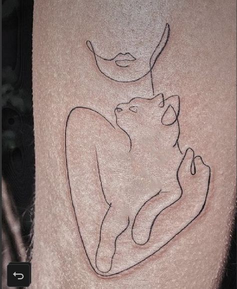 Hugging Cat Tattoo, Cat Head Silhouette Tattoo, Sentimental Cat Tattoos, Cat Linework Tattoo, Edgy Cat Tattoo, Cat Aesthetic Tattoo, Large Cat Tattoo, Cat Dedication Tattoo, Nape Tattoo Women Minimalist