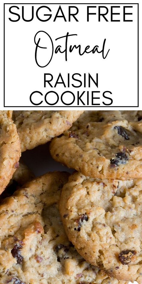 Desert For Diabetics Easy, Cookies For Diabetics Easy, Low Sugar Cookies For Kids, Sugar Free Easy Desserts, Fat Free Cookies Recipe, Low Sugar Oatmeal Raisin Cookies, Sugar Free Oatmeal Bars, No Sugar Desserts Easy, No Sugar Cookies Recipes