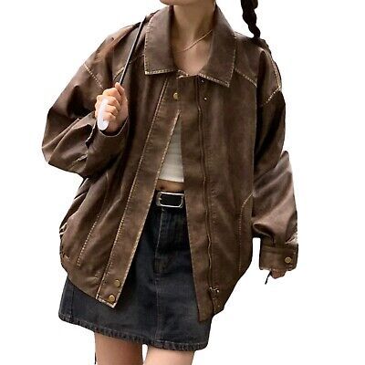 Find ideas๏ฟฝand inspiration for Women Fashion Leather Jacket Vintage Leather Oversized Bomber Jacket Outfit, Women's Coats, Jackets & Vests Large Jacket Outfit, Cool Leather Jackets, Big Leather Jacket Outfit, 90s Leather Jacket Outfit, 90s Vintage Outfits, Vintage Outfits 80s, Outfit Patterns, Ladies Leather Jacket, Oversized Leather Jacket