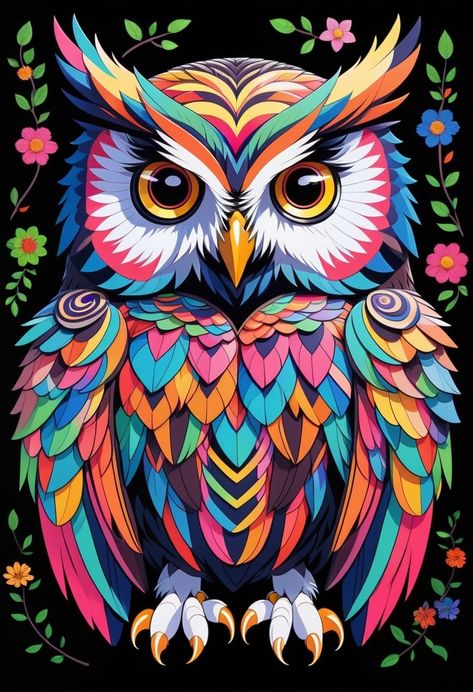 Owl Pop Art, Birds Art, Owl Pictures, Phone Wallpaper Images, Colorful Birds, Cute Owl, Painting Tips, Birdy, Bird Art