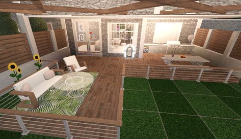 Bloxburg Backyard Kitchen Ideas, Roblox Backyard Ideas, Backyard Ideas On Bloxburg, Small Bloxburg Backyard Ideas, Small Backyard Bloxburg, Backyard Patio Designs Bloxburg, Backyard In Bloxburg, Backyard Inspo Bloxburg, Bloxburg Small Garden Ideas