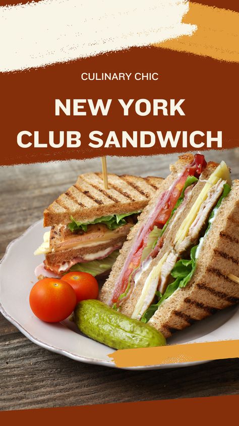 Culinary Delight: Indulge in the ultimate sandwich experience with our New York Club Sandwich recipe. Fresh, flavorful, and simply irresistible! Discover more now. American Sandwich Recipes, Club Sandwich Recipe, Sandwich Club, New York Club, Ultimate Sandwich, Club Sandwich Recipes, Southern Fried Chicken, Veggie Delight, American Dishes