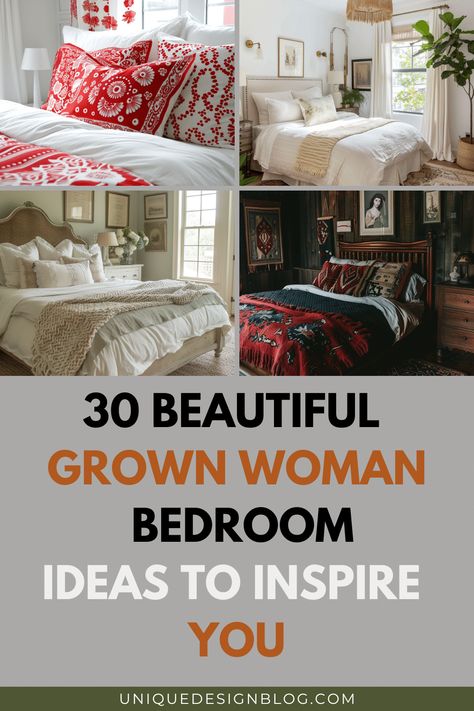 30 Beautiful Grown woman bedroom ideas to inspire you Bedroom Ideas For Women In 30's, Bedroom Inspirations Colors, Bedroom Decor For Small Rooms Women, 50s Bedroom Ideas, Bedroom Inspirations Ikea, Bedroom Inspirations Teal, Bedroom Inspirations Men, Craftsman Bedroom Ideas, Bedrooms For Women