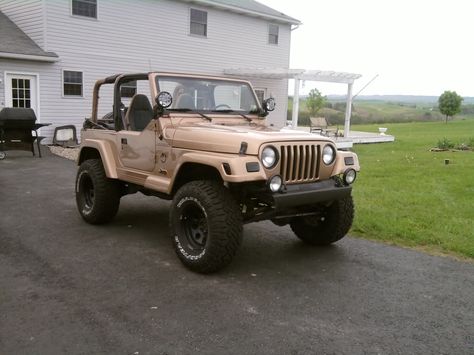 Jeep Wrangler Beige, Tan Jeep Wrangler, Tan Jeep, Car Manifestation, Law Motivation, Future Board, Cj Jeep, Dream Cars Jeep, Jeep Rubicon