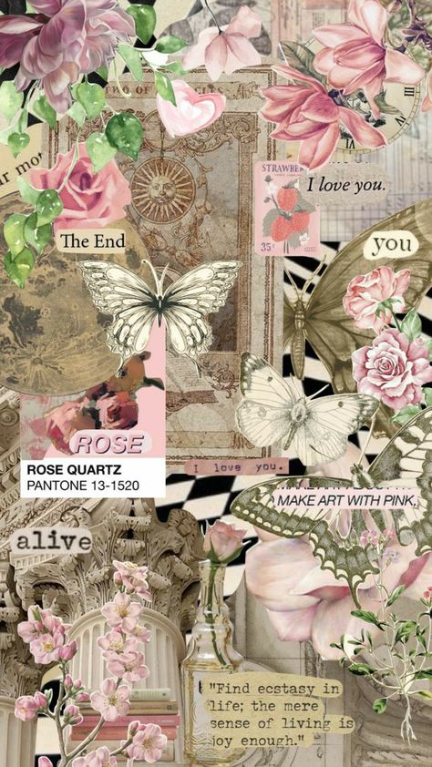 Soft Pink Collage Aesthetic, Spotify Thumbnails Aesthetic, Aesthetic Pink Vintage Wallpaper, Pink Scrapbook Aesthetic Wallpaper, Pink Journal Design, Vintage Lockscreen Pink, Pink Vintage Aesthetic Wallpaper, Wallpaper Aesthetic Vintage Pink, Pink Collage Wallpaper Aesthetic