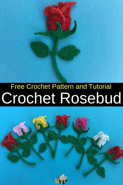 Get this free crochet pattern of this beautiful crochet rosebud applique at Kerri's Crochet. #FreeCrochetPattern #CrochetRosebud #CrochetApplique Diy Crochet Pillow, Crochet Cards, Rose Blanket, Puff Flower, Crochet Puff Flower, Crochet Applique Patterns Free, Crochet Appliques, Crochet Butterfly Pattern, Craft Flowers