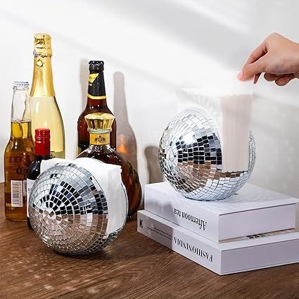 Amazon.com: Singhoow 2 Pcs Disco Ball Napkin Holders 6" Disco Party Napkin Dispenser Disco Standing Napkin Storage 70s 80s Disco Party Supplies for Wedding Bachelorette Baby Shower Kitchen Dining Table Decor: Home & Kitchen 80s Disco Party, 70s Theme, Napkin Storage, 80s Disco, Napkin Dispenser, Kitchen Dining Table, Napkin Holders, Mirror Ball, Studio 54