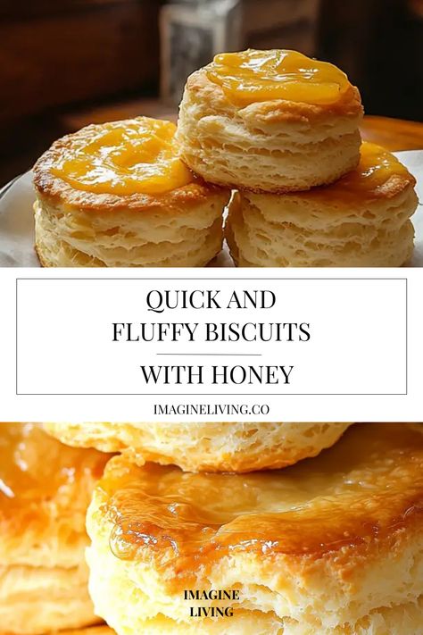 Perfectly Fluffy Honey Butter Biscuits for Any Meal Fluffy Biscuit Recipe, Honey Butter Biscuits, Homemade Honey Butter, Recipe With Honey, Biscuits From Scratch, Butter Biscuits, Southern Recipe, Fluffy Biscuits, Honey Recipes