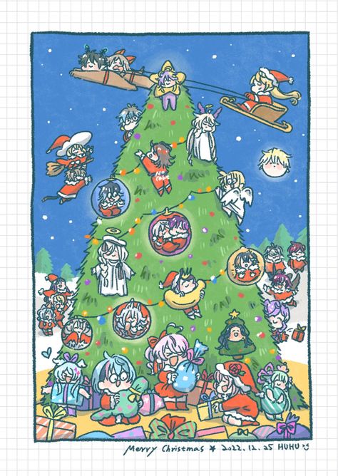 Nijisanji Christmas, Chibi Wallpaper, Anime Christmas, Christmas Wallpaper, Christmas Art, Cute Art, Book Art, Merry Christmas, Pokemon