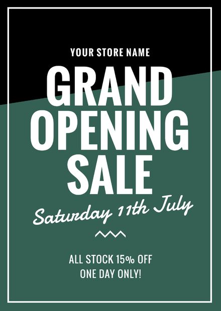 Retail Store Grand Opening Sale Block Color Template Grand Opening Promotion Ideas, Grand Opening Poster Design Ideas, New Store Opening Poster, Store Grand Opening, Simple Poster Design, Pet Store Ideas, Grand Open, Color Template, Print Marketing