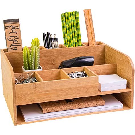 Study Desk Organization, Office Supplies Storage, Wood Desk Organizer, Cheap Desk, Office Supply Storage, Storage Desk, Wooden Desk Organizer, Desk Organizer Set, File Organizer