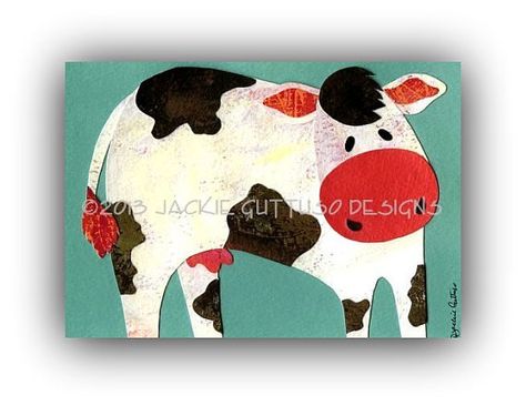 Cow art, Farm animals, Archival print, 5 x 7, Farm animal nursery, Print of cow collage, Whimsical cow, Farm babies room, Kids room art Rooster Collage, Farm Animal Nursery Decor, Brown And White Cow, Animal Collage, Animal Nursery Wall Art, Cow Art Print, Farm Animal Nursery, Woodland Nursery Wall Art, Woodland Nursery Art