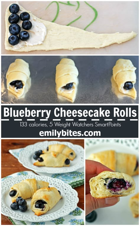 Blueberry Cheesecake Rolls, Cheesecake Rolls, Crescent Recipes, Crescent Roll Recipes, Crescent Roll, Dessert Ingredients, Blueberry Recipes, Blueberry Cheesecake, Idee Pasto Sano