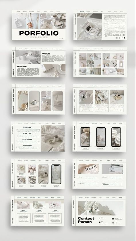 Social Media Manager Portfolio, Social Media Portfolio, Portfolio D'architecture, Media Portfolio, Mẫu Power Point, Template For Social Media, Mises En Page Design Graphique, Template Portfolio, Portfolio Photo