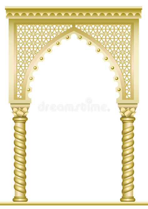 Golden East Arch. Golden arch with twisted columns in Arabic or other Eastern st #Sponsored , #PAID, #AFFILIATE, #Arch, #Golden, #Eastern, #arch Golden Arch, Rose Gold Aesthetic, Wedding Caricature, Wedding Icon, Pillar Design, Object Drawing, Lord Shiva Hd Images, Gold Aesthetic, Styled Stock Photos