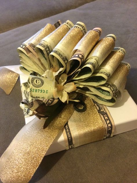 Flower Box With Money, Money And Chocolate Gift Ideas, Flowers With Money Wrapped Around, Graduation Money Ideas, Roses With Money Wrapped Around, Wrap Money Around Rose, How To Make Money Bouquet Birthday, Money Folded Into Flowers, Money Birthday Cake