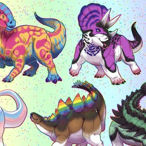 Pride Dinosaur stickers from Nakoo (@artofnakoo on instagram) Pride Dinosaur, Dinosaur Parasaurolophus, Dinosaur Stickers, Happy Pride, Disney Fan, Disney Fan Art, Fan Art, Fan, Disney